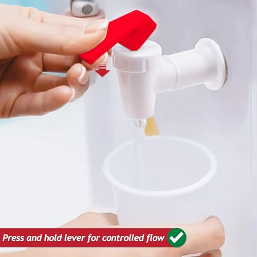 SPARES2GO Universal Water Dispenser Tap Spigot Cooler Bottle Lever Faucet Spout (Red/Hot, 15mm Internal Thread) - Image 4