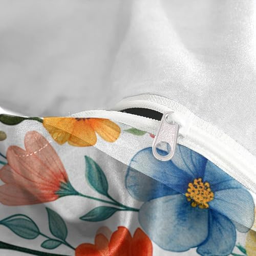 Housse de couette 3 pièces fleurs aquarelle 3D microfibre 200x200 - 8