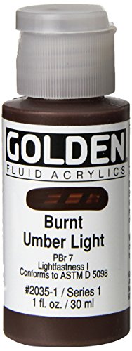 Golden Fluid Acrylic Paint 1 Ounce-Burnt Umber Light