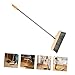 OHPHCALL Wood Bristle Broom Heavy Duty Household Sweeper Long Handle Soft Bristle for Tile Surface Cleaning