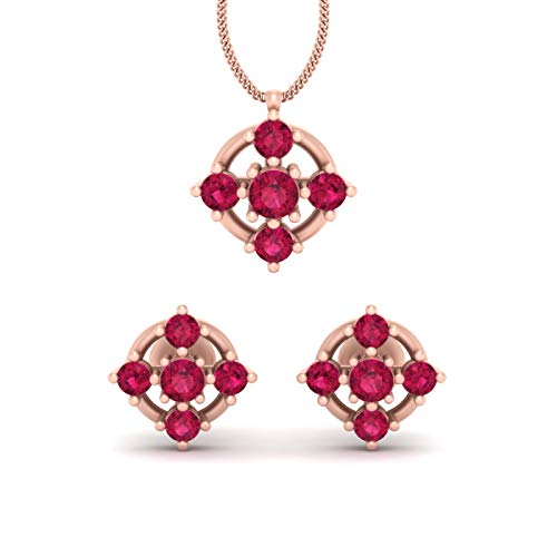 Pendientes de piedra oro rosa 925 y delicado colgante de plata para diario y eventos