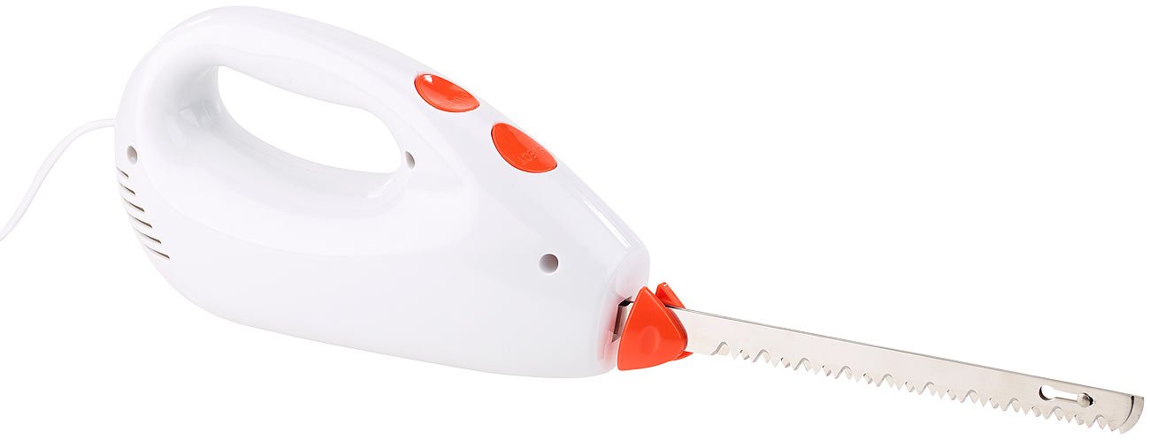 Rosenstein & Söhne Elektrisches Messer 180 W mit 2 Edelstahl-Doppelklingen & Sicherheitssystem
