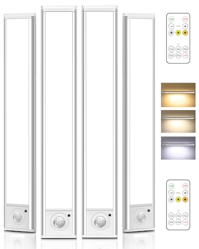 AMETHEUS 4Pack 12inch Under Cabinet Lighting, Rechargeable Motion Sensor Light
