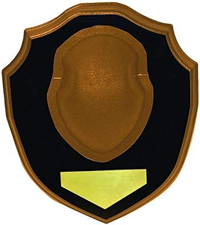 Hunters Specialties Deer Antler Mounting Plaque - Hunting Black Lacquered Plaque Deer Mounting Plaque w/Grained-Vinyl Horn Cap, Brass Plate for Engraving, Hardware Included image 2
