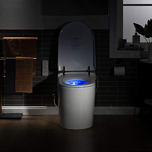WOODBRIDGE B0980S Intelligent Smart Toilet, Massage Washing, Auto Open & Close, Auto Flush,Heated Integrated Multi Function Remote Control, with Advance Bidet and Soft Closing Seat, White