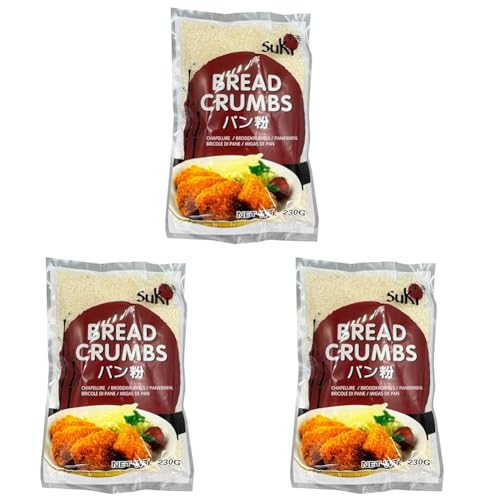 Suki Panko Breadcrumbs (Paniermehl), 230 g (Packung mit 3)