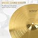Seteol 18 inch Low Volume Cymbal Golden Mute Cymbal Crash Cymbal Drum Quite Alloy Cymbal for Kids Adult Practice Traditional Finish Brass for Drum Hardware Cymbal Pack (18