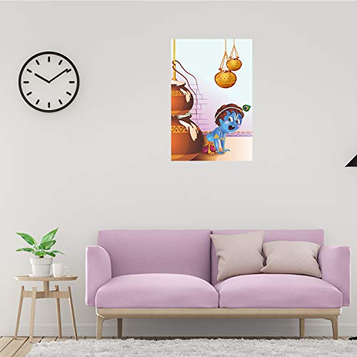 Image of PAPER PLANE DESIGN Paper Baby Krishna Poster for Pregnant Women - 12 x 18 Inch, Multicolor (Design-J)