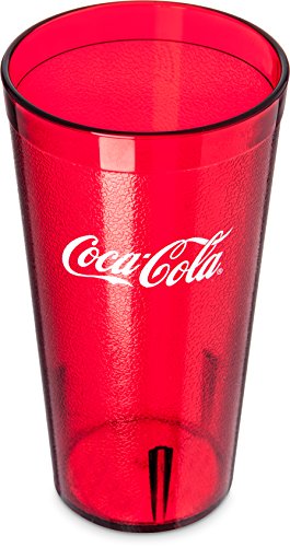 Carlisle FoodService Products 52203550 Coca-Cola Stackable San Tumbler, 20 oz Capacity, Ruby (Case of 72)