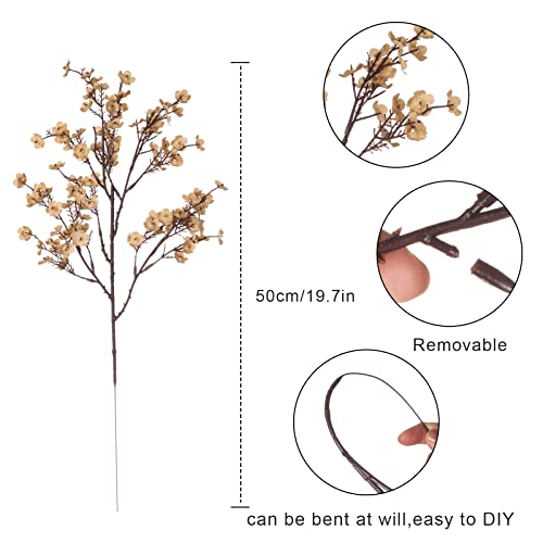 6Pcs Babys Breath Artificial Flowers Bulk Real Touch Flowers Fake silk Flowers Bulk for Home Decoration Kitchen Fall Indoor Bouquet Floral Table Arrangement Centerpieces Festival Decor(Champagne ) - Image 3