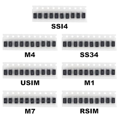 7 Werte von Dioden 70PCS SMA M1 M4 M7 SS14 SS34 US1M RS1M SMD schnell schaltendes Schottky-Gleichrichterdioden-Sortimentsset Elektronische Komponenten-Sortimentsset