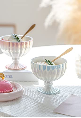 YOKIOU Coppe di Gelato Ceramica con Cucchiai
