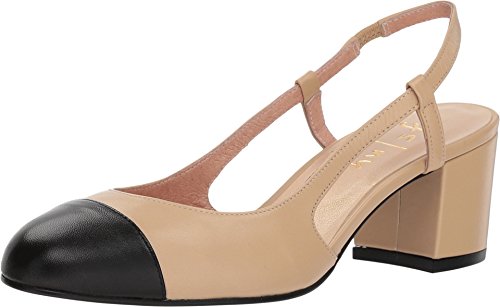 French Sole Women's Baton Pumps - Elegant Leather Slip-On Heels with Ankle Strap