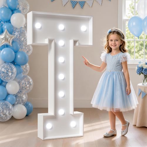 Image of Marquee Letters 4 Feet Tall, Cool Light Up Letters T for Party Decor