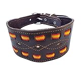Collar para perro, Galgos, fabricado a mano en piel auténtica, con detalle de Bandera de España