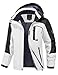 donhobo Damen Winter Softshelljacke Fleece Funktionsjacke Warme Outdoor Winddicht Wanderjacke Gefüttert Skijacke Trekkingjacke (Weiß schwarz, XL)