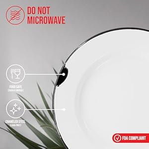 Redco16pieceenamelwaremetaldinnerwaresetfor4distressedwhiteblackrim Urban Country Home Decor Red co 16 piece enamelware metal dinnerware set for 4 distressed whiteblack rim urban country home decor