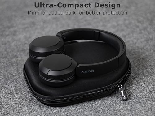 Image of Ginsco Case Compatible with JBL Tune 510BT /520BT /500BT /Junior 320, with Sony WH-CH520 /510, Ultra-Slim Hard Shell Headphone Case for On Ear Headphones (Satin Black)