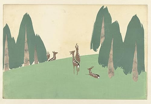 Affiche impression d'art Cerf de Kasugano par Kamisaka Sekka tableau 60x90cm
