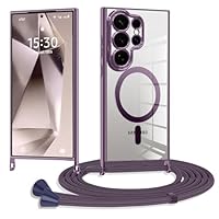 XCuihulle Magnetisch Handyhülle für Samsung Galaxy S26 Ultra Transparent Hülle mit Band Handyband Klare Silikon Necklace Schutzhülle zum Umhängen mit Abnehmbar Kordel Stoßfest Kratzfest Case-Lila