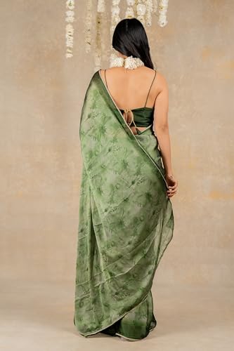 Image of MIRCHI FASHION Women Saree Chiffon Floral Printed | Breathable Festive Occasion Sari for Social Visits with Matching Blouse Piece