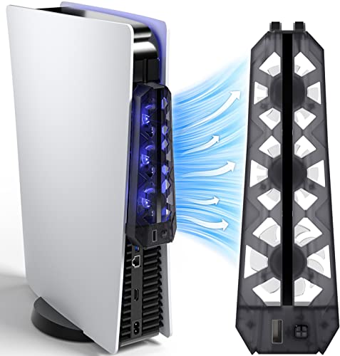 PS5 Cooling Fan (Not for Slim/Pro) High-Efficiency Cooler with USB3.0