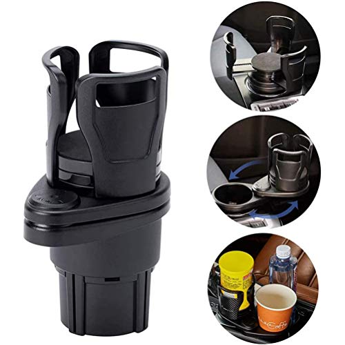 Preisvergleich Produktbild HAOWAN Multifunktionaler fahrzeugmontierter Wasserbecher-Getränkehalter, Universal-Becherhalter für Autotassenhalter mit um 360 ° drehbarer Einstellung (schwarz)