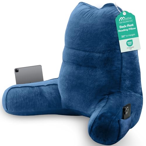 Image of Sasttie Reading Pillow for Bed, Back Pillow for Sitting Up, Navy