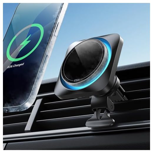 ESR for Qi2 15W MagSafe Car Mount Charger with CryoBoost, Phone Cooling MagSafe Car Charger, Air Vent/Dashboard Wireless Charging for iPhone 16/15/14/13/12, Galaxy S25 Series, Fast Charger, Black