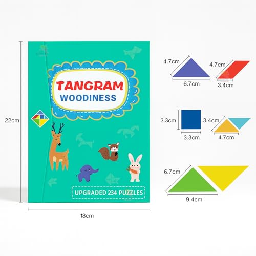 Image of Wishkey Magnetic Tangram Puzzle for Kids Ages 3-10, Montessori Travel Games & STEM Brain Teasers, Educational Jigsaw Shape Toy for Road Trips, Hands-On Learning & Thinking Skills