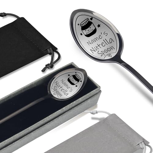 Löffel Personalisierter für Nutella-4 Farben, 12 verbesserte Designs, personalisiertes Geschenk für Vater, Mutter, Opa, Oma, Geburtstagsgeschenk,...