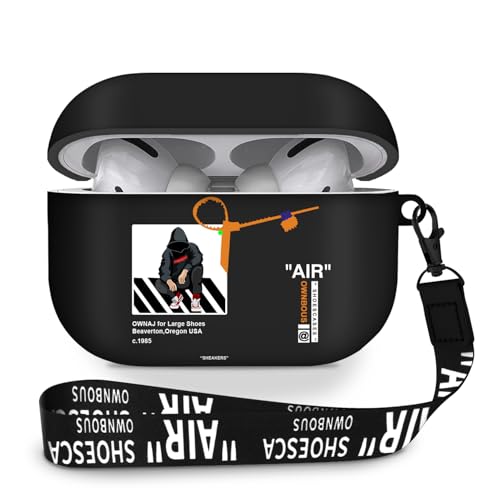 Airpods Pro 3 �P�[�X(2025�N)�Ή� �N�[���ȃf�U�C���̌C�v�����g �\�t�g�V���R���ی�P�[�X Apple AirPods Pro ��3����P�[�X�AAirpod Pro 3�J�o�[ �X�g���b�v�t�� �L�[�`�F�[���t�� �����Y �{�[�C�Y