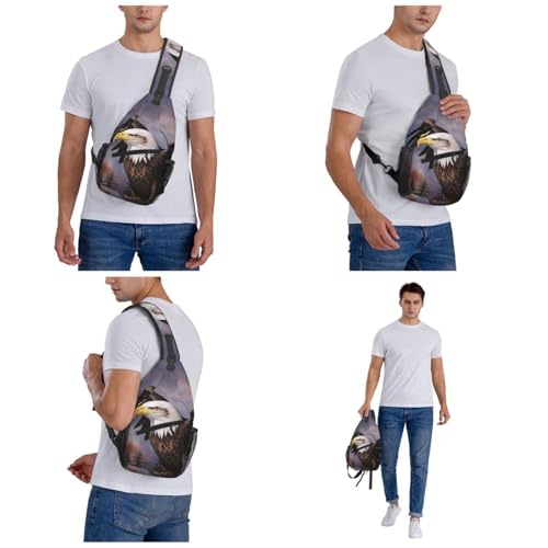 Bolso cruzado deportivo negro para mochila de día miniatura 7