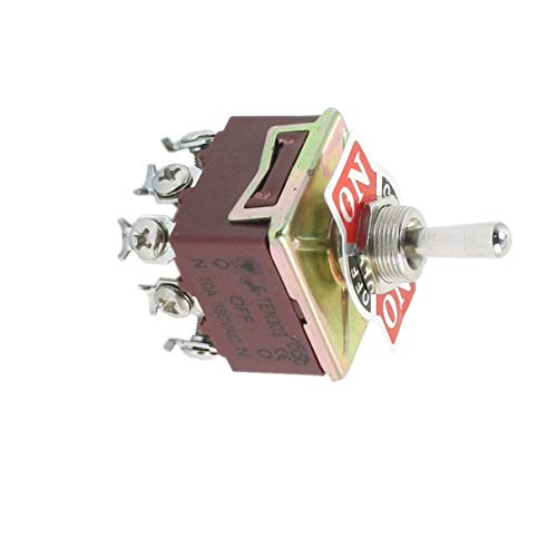 Aexit 3PDT 3 Toggle Switches Position 9 Screw Terminals Toggle Switch AC380V DPDT Toggle Switches 10A E-TEN303