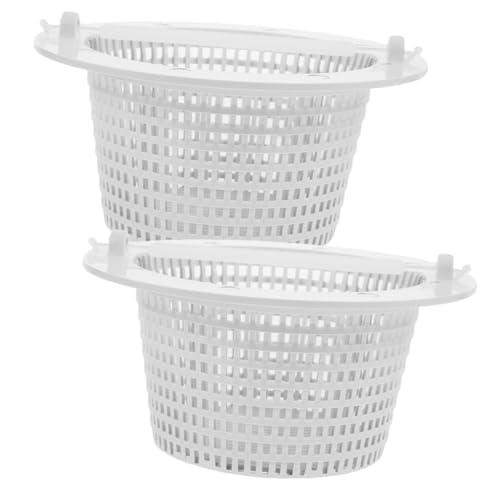 MERRYHAPY 2 peças de cesta de filtro de piscina de plástico dedicado branco