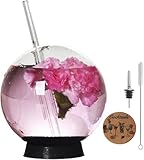 USEEKRIL Spherical Crystal Ball Cocktail Glass, Creative Drinking Cup with Sippy for Ice Tea Smoked Molecular Whiskey Cocktail