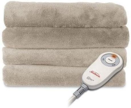 Sunbeam Micro Plush Heated Throw, Mushroom