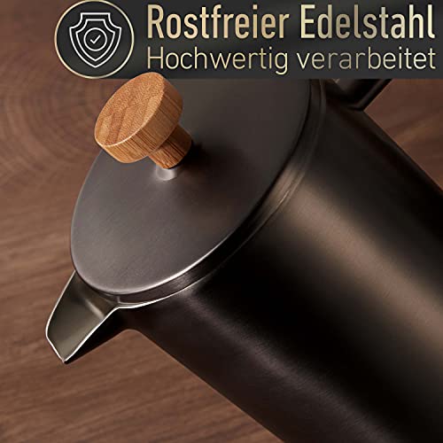 Barista Legends® French Press Edelstahl Thermo Kaffeepresse (350ml) - Kaffeebereiter Doppelwandig für länger frischen Filterkaffee - Auch als Kaffeezubereiter beim Camping geeignet!