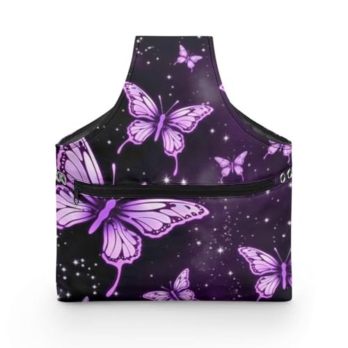 Image of ZUXONGSY Butterfly Yarn Bags for Crocheting Organizer Knitting Bag Yarn Storage Shelves Yarn Project Bag Travel Crochet Tote Bag,Large