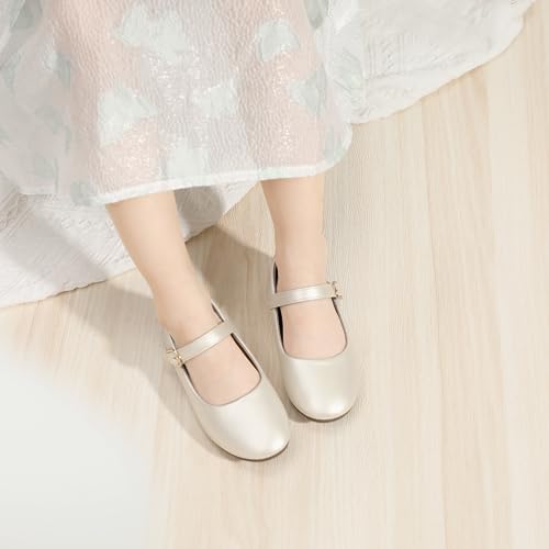 PANDANINJIA Rena Girls Dress Shoes Mary Jane Ballet Flats Back to School Uniform Shoes for Toddler/Little Kid by PANDANINJIA - Used condition - Image 2