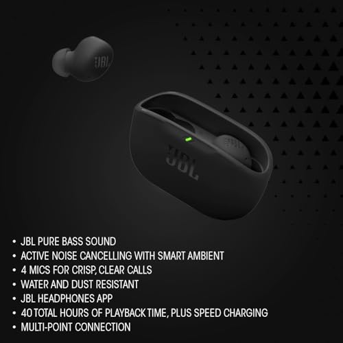 JBL Vibe Buds 2 - Noise Cancelling Earbuds - White | JBL Pure Bass sound, Active Noise Cancelling with Smart Ambient, 4 mics for crisp, clear calls, Water and dust resistant - image 3