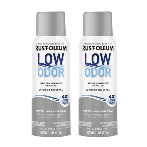 Image of Rust-Oleum Low Odor Premium Spray Paint, 11 oz, Matte Dolphin Gray, 2 Pack