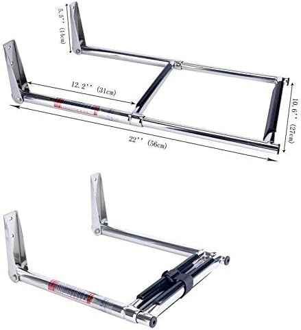 Amarine-made Stainless Steel Telescoping Boat Ladder, 2 Step