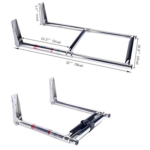 Amarine-Made Stainless Steel Telescoping Boat Ladder, 2 Step #TOP4