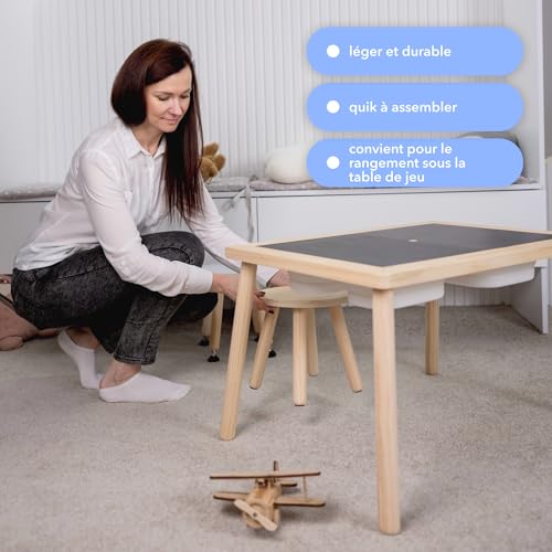Tabouret de table sensoriel Cateam avec pieds extensibles noyer - 8