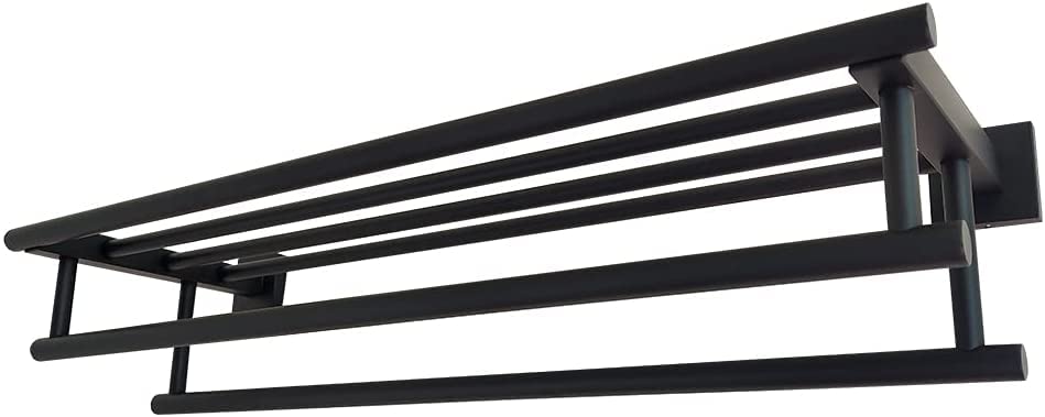 Étagère de douche moderne et double barre de serviette pour organiser votre salle de bain familiale