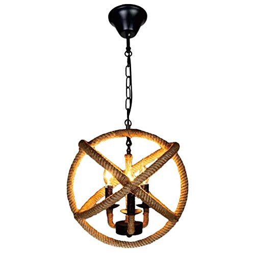 Suspension corde de chanvre sphérique au design haut de gamme avec chaîne en métal