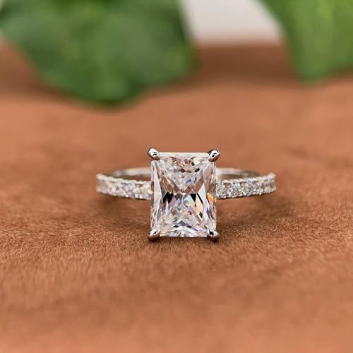Moissanite Rings D Color 3 Carat Moissanite Radiant Cut Moissanite Engagement Ring for Women3