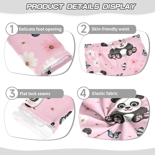 Cute Pandas Girls' Leggings Toddler Doodles Butterfly Kids Yoga Pants Dance Active Tights 4T3
