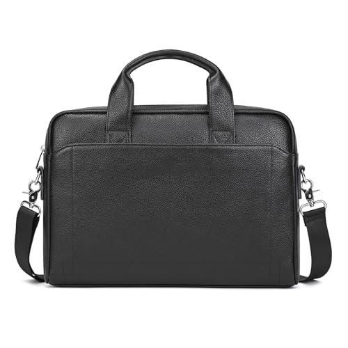 Sacoche en cuir véritable homme porte-document luxe pour ordinateur 15.6